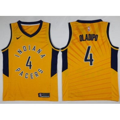 Nike Indiana Pacers #4 Victor Oladipo Gold NBA Swingman Statement Edition Jersey Men's